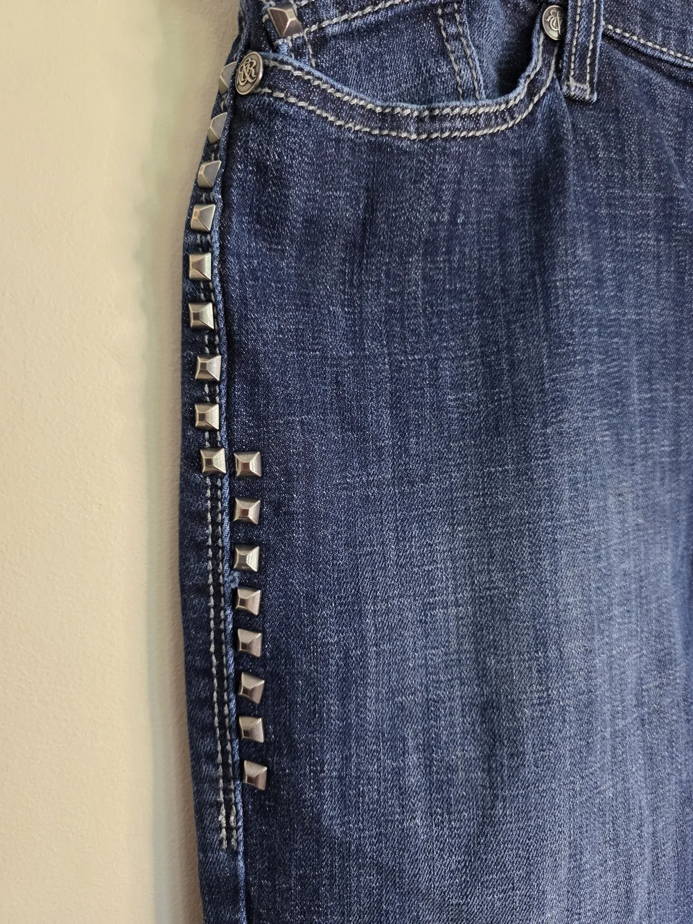 Rock & Republic Dark Indigo Kasandra Bootcut Jeans with Side Studs